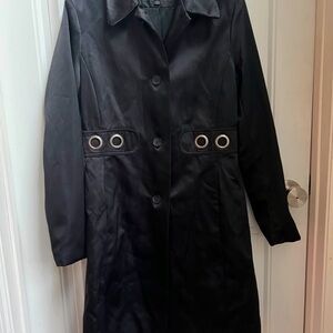 Via Spiga Black Trench Coat Classic Style